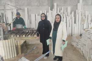بازدید کارشناسان بهداشت حرفه‌ای شبکه از کارخانه سنگ و کارگاه بلوک‌زنی و بچینگ